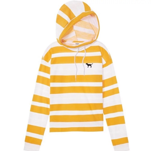 PINK Victoria's Secret Tops - Pink long sleeve funnel neck hoodie tee M